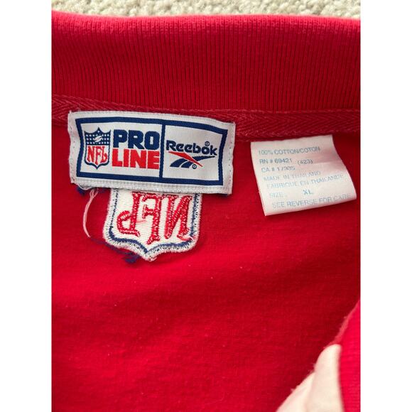 Vintage 90s Reebok NFL Pro Line Kansas City Chiefs Polo Mens XL W/ Spellout TYPO - Picture 9 of 11
